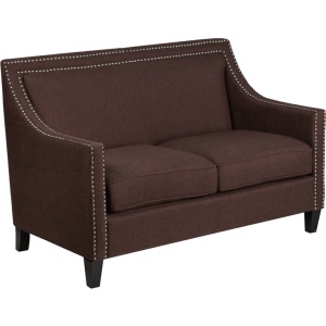 HERCULES-Compass-Series-Transitional-Brown-Fabric-Loveseat-with-Walnut-Legs-by-Flash-Furniture