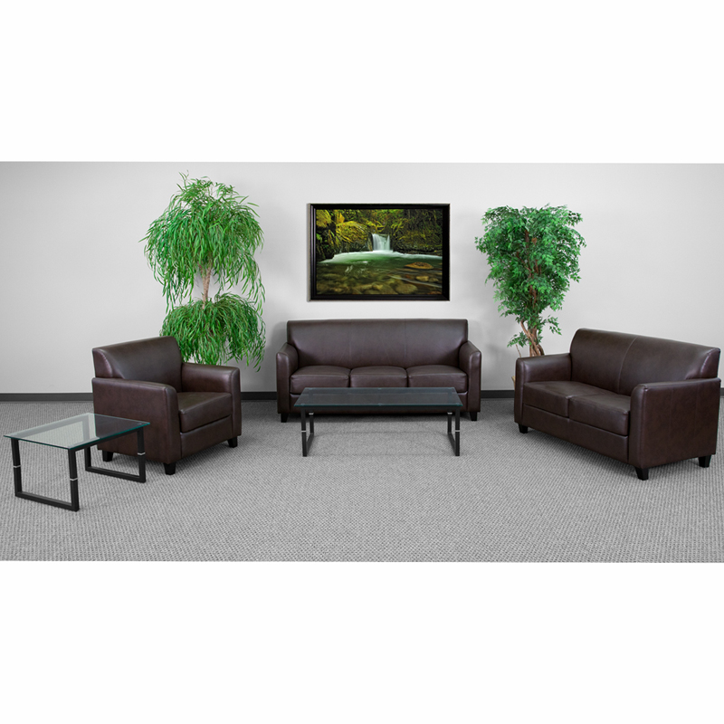 HERCULES Diplomat Series Brown Leather Sofa - by Flash Furniture - Image 3