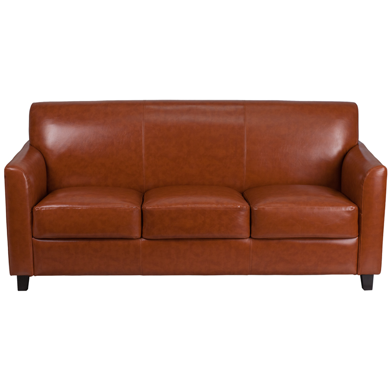 HERCULES Diplomat Series Cognac Leather Sofa - by Flash Furniture - Image 3