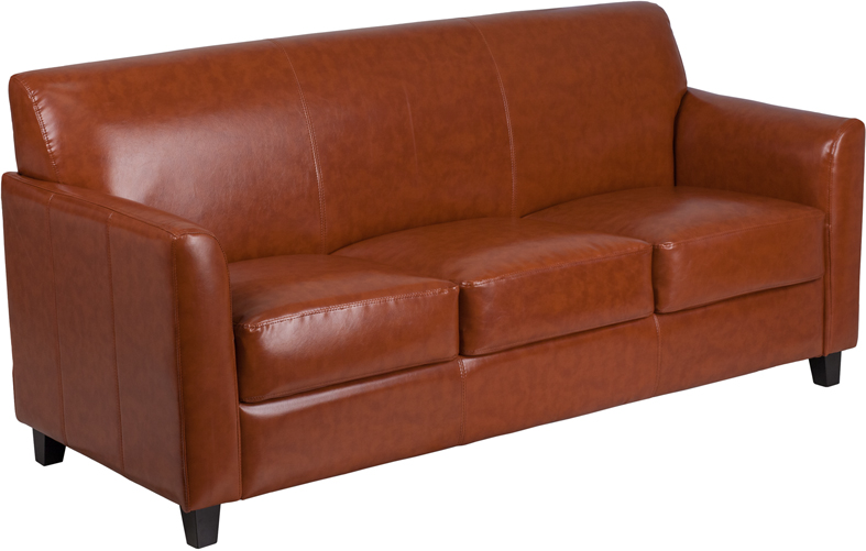 flash furniture hercules diplomat series cognac leather sofa