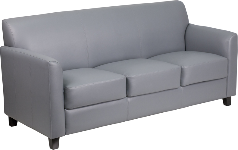 HERCULES Diplomat Series Gray Leather Sofa - by Flash Furniture
