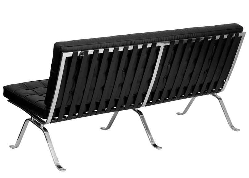 HERCULES Flash Series Black Leather Sofa with Curved Legs - by Flash Furniture - Image 3