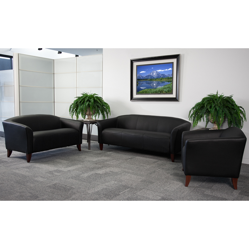 HERCULES Imperial Series Black Leather Sofa - by Flash Furniture - Image 3