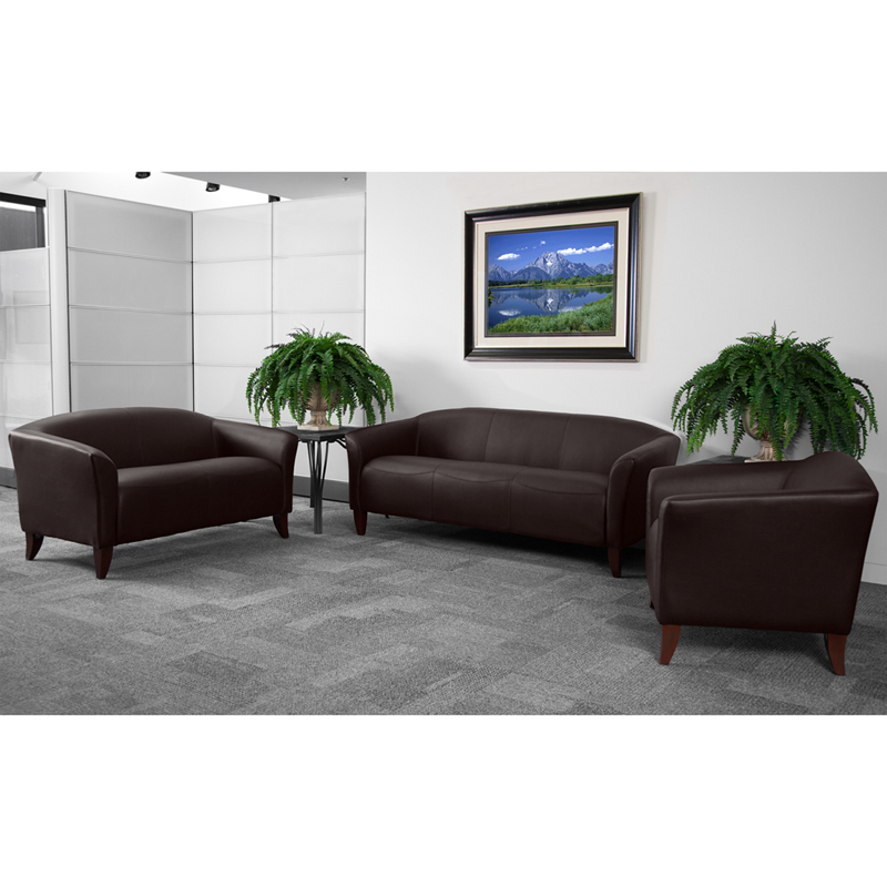 HERCULES Imperial Series Brown Leather Sofa - by Flash Furniture - Image 3