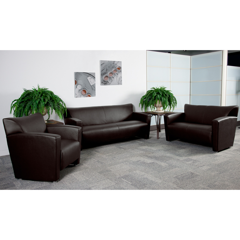 HERCULES Majesty Series Brown Leather Sofa - by Flash Furniture - Image 3