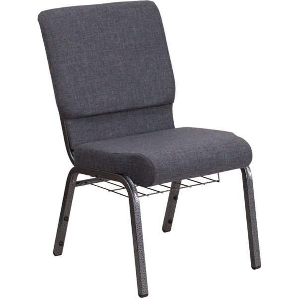 HERCULES-Series-18.5W-Church-Chair-in-Dark-Gray-Fabric-with-Book-Rack-Silver-Vein-Frame-by-Flash-Furniture
