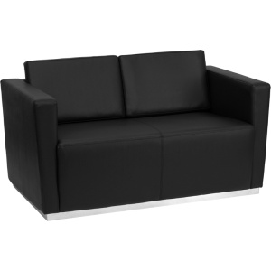 HERCULES-Trinity-Series-Contemporary-Black-Leather-Loveseat-with-Stainless-Steel-Base-by-Flash-Furniture