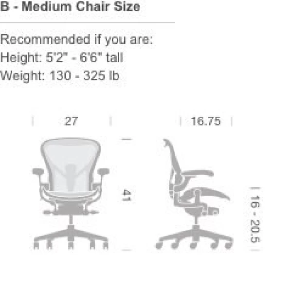 Herman Miller AERON Chair Remastered - Graphite Frame, Chassis