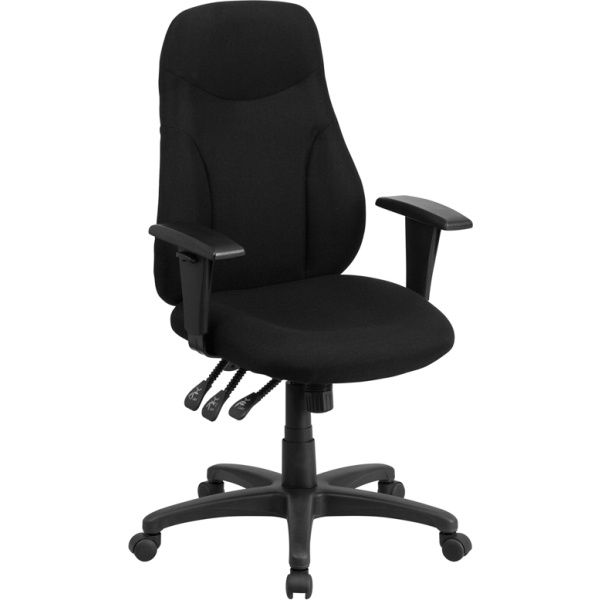 High-Back-Black-Fabric-Multifunction-Ergonomic-Swivel-Task-Chair-with-Adjustable-Arms-by-Flash-Furniture