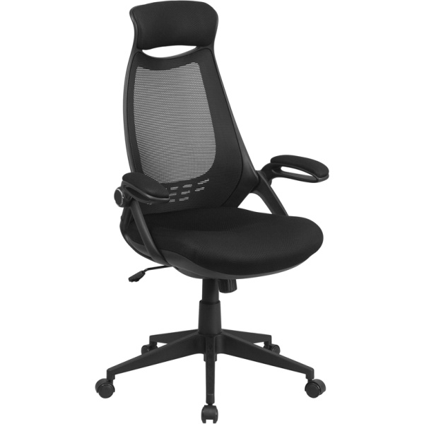 High-Back-Black-Mesh-Executive-Swivel-Chair-with-Flip-Up-Arms-by-Flash-Furniture