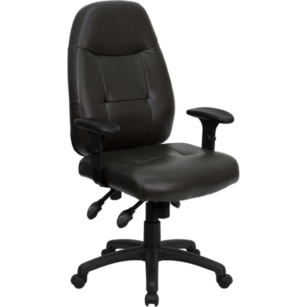 High-Back-Espresso-Brown-Leather-Multifunction-Executive-Swivel-Chair-with-Adjustable-Arms-by-Flash-Furniture