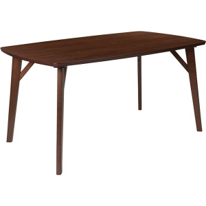 Holden 35.5'' x 59'' Rectangular Walnut Finish Wood Dining Table with Clean Lines and Braced Legs - by Flash Furniture