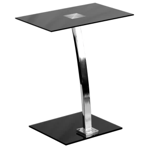 Laptop Computer Desk with Silk Black Tempered Glass Top - by Flash Furniture