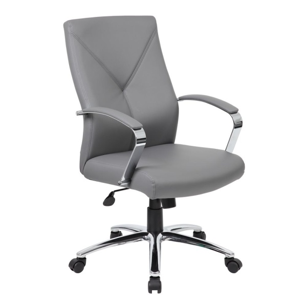 LeatherPlus-Executive-Chair-with-Grey-LeatherPlus-Upholstery-by-Boss-Office-Products