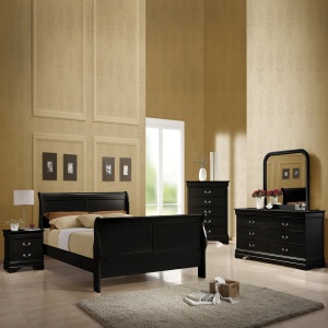Louis-Philippe-Sleigh-Bed-Queen-with-Black-Finish-by-Coaster-Fine-Furniture-1