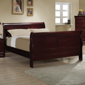 Louis-Philippe-Sleigh-Bed-Queen-with-Cherry-Finish-by-Coaster-Fine-Furniture