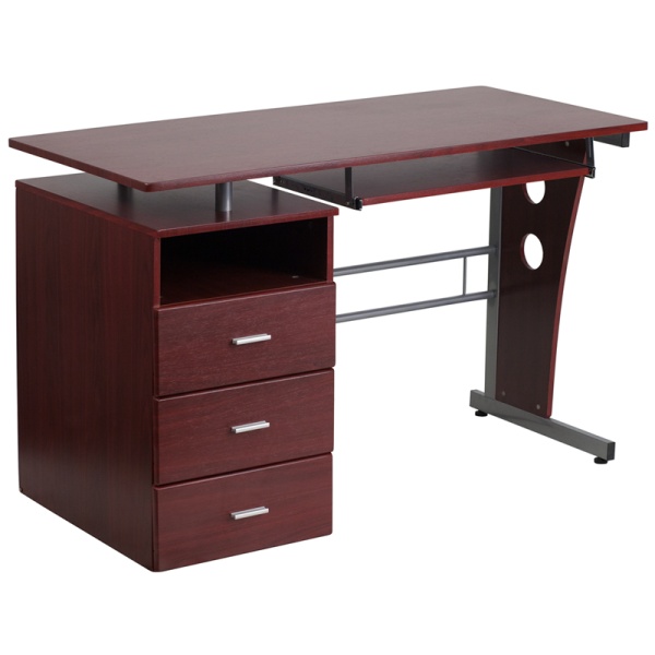 Mahogany-Desk-with-Three-Drawer-Pedestal-and-Pull-Out-Keyboard-Tray-by-Flash-Furniture
