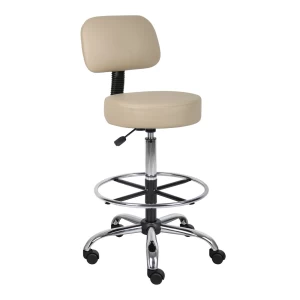 Medical Drafting Stool with Beige Caressoft Upholstery by Boss Office Products