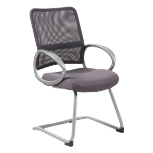 Mesh Back Guest Chair with Charcoal Grey Mesh Upholstery by Boss Office Products