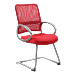 Mesh Back Guest Chair with Red Mesh Upholstery by Boss Office Products