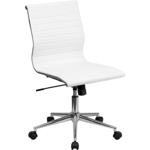 Mid-Back-Armless-White-Ribbed-Leather-Swivel-Conference-Chair-by-Flash-Furniture