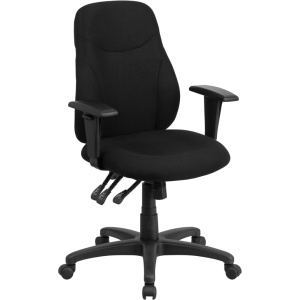 Mid-Back-Black-Fabric-Multifunction-Ergonomic-Swivel-Task-Chair-with-Adjustable-Arms-by-Flash-Furniture