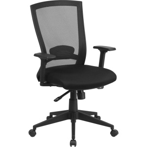 Mid-Back Black Mesh Executive Swivel Chair with Back Angle Adjustment and Adjustable Arms - by Flash Furniture