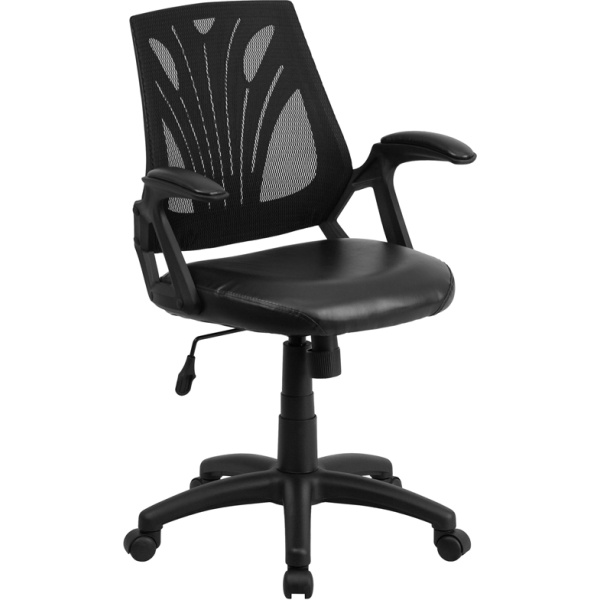 Mid-Back-Black-Mesh-Swivel-Task-Chair-with-Leather-Seat-and-Arms-by-Flash-Furniture