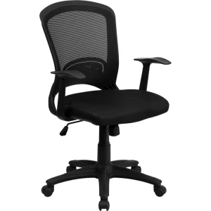 Mid-Back Designer Black Mesh Swivel Task Chair with Arms - by Flash Furniture