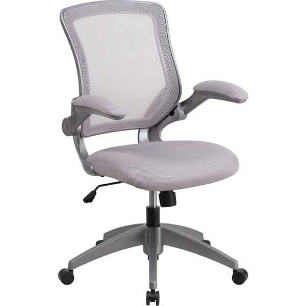 Mid-Back-Gray-Mesh-Swivel-Task-Chair-with-Gray-Frame-and-Flip-Up-Arms-by-Flash-Furniture