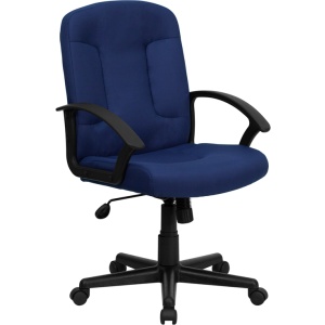 Mid-Back Navy Fabric Executive Swivel Chair with Nylon Arms - by Flash Furniture