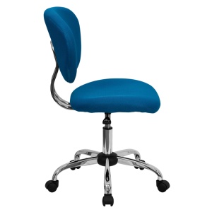 Alternative view of Mid-Back Turquoise Mesh Swivel Task Chair with Chrome Base - by Flash Furniture
