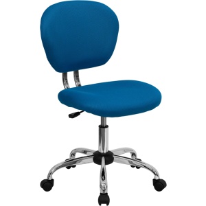 Mid-Back Turquoise Mesh Swivel Task Chair with Chrome Base - by Flash Furniture