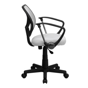 Alternative view of Mid-Back White Mesh Swivel Task Chair with Arms - by Flash Furniture