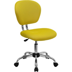 Mid-Back Yellow Mesh Swivel Task Chair with Chrome Base - by Flash Furniture