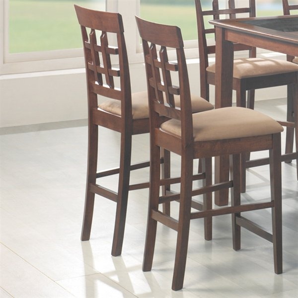 Mix-Match-Wheat-Back-Bar-Stool-with-Chestnut-Finish-with-Beige-Microfiber-Upholstery-Set-of-2-by-Coaster-Fine-Furniture