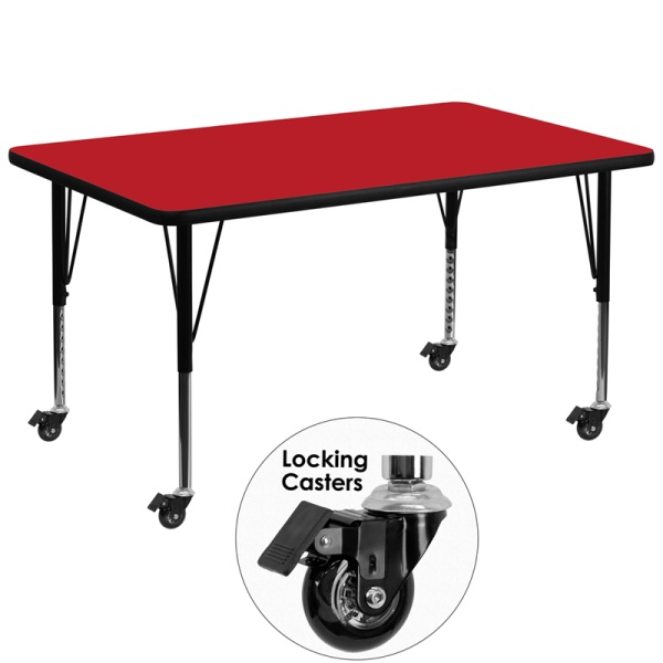 Mobile-36W-x-72L-Rectangular-Red-HP-Laminate-Activity-Table-Height-Adjustable-Short-Legs-by-Flash-Furniture