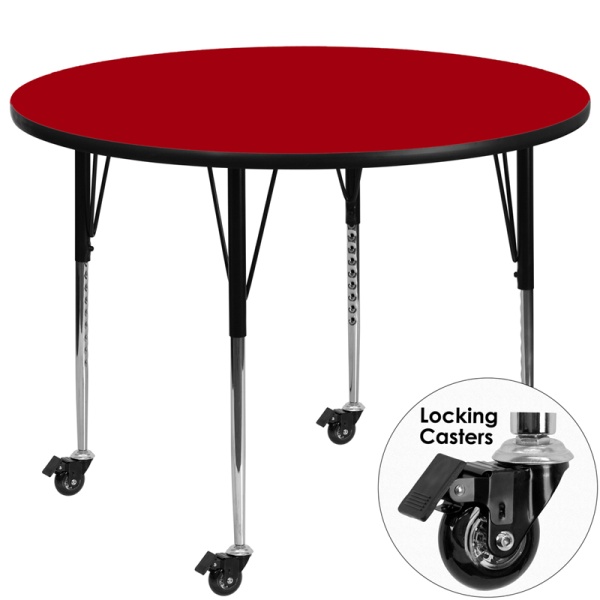 Mobile-42-Round-Red-Thermal-Laminate-Activity-Table-Standard-Height-Adjustable-Legs-by-Flash-Furniture