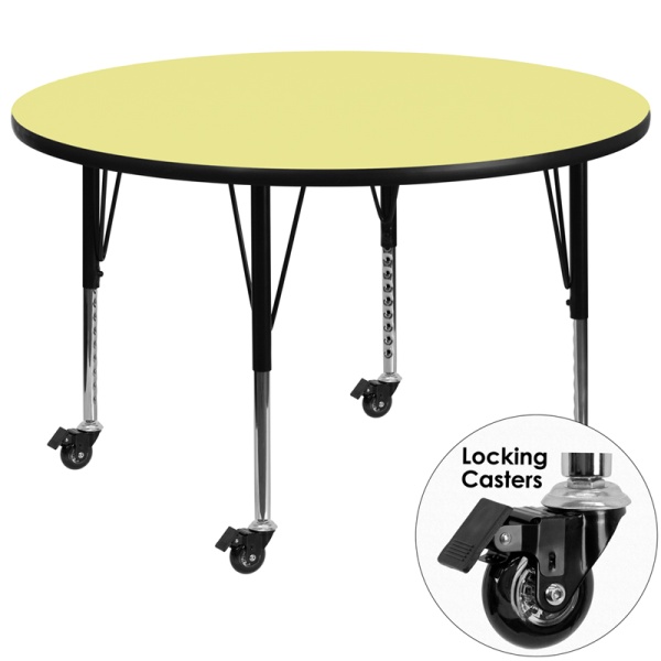 Mobile-42-Round-Yellow-Thermal-Laminate-Activity-Table-Height-Adjustable-Short-Legs-by-Flash-Furniture