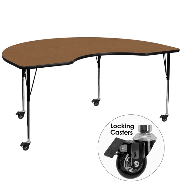 Mobile-48W-x-96L-Kidney-Oak-Thermal-Laminate-Activity-Table-Standard-Height-Adjustable-Legs-by-Flash-Furniture
