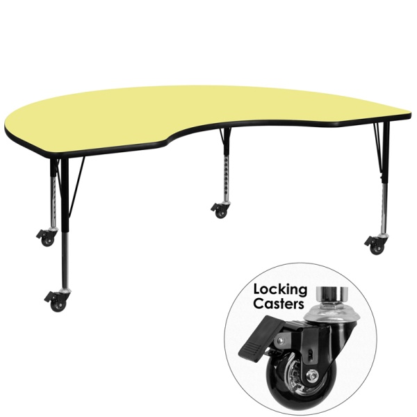 Mobile-48W-x-96L-Kidney-Yellow-Thermal-Laminate-Activity-Table-Height-Adjustable-Short-Legs-by-Flash-Furniture