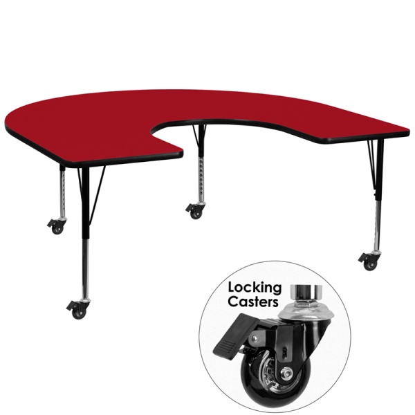 Mobile-60W-x-66L-Horseshoe-Red-Thermal-Laminate-Activity-Table-Height-Adjustable-Short-Legs-by-Flash-Furniture