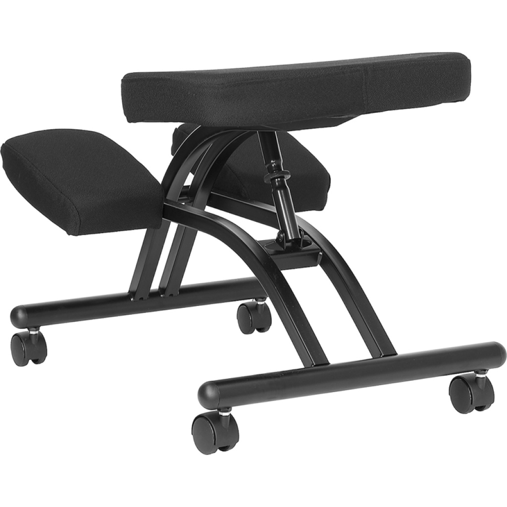 Mobile Ergonomic Kneeling Chair in Black Fabric by Flash Furniture