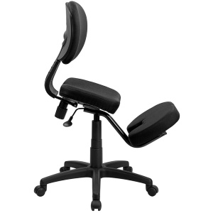 Alternative view of Mobile Ergonomic Kneeling Posture Task Chair with Back in Black Fabric - by Flash Furniture