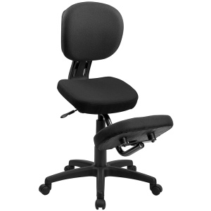 Mobile Ergonomic Kneeling Posture Task Chair with Back in Black Fabric - by Flash Furniture