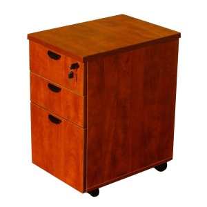 Mobile Pedestal Box/Box/File with Cherry Finish by Boss Office Products