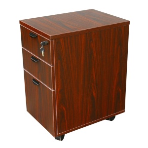 Mobile Pedestal Box/Box/File with Mahogany Finish by Boss Office Products