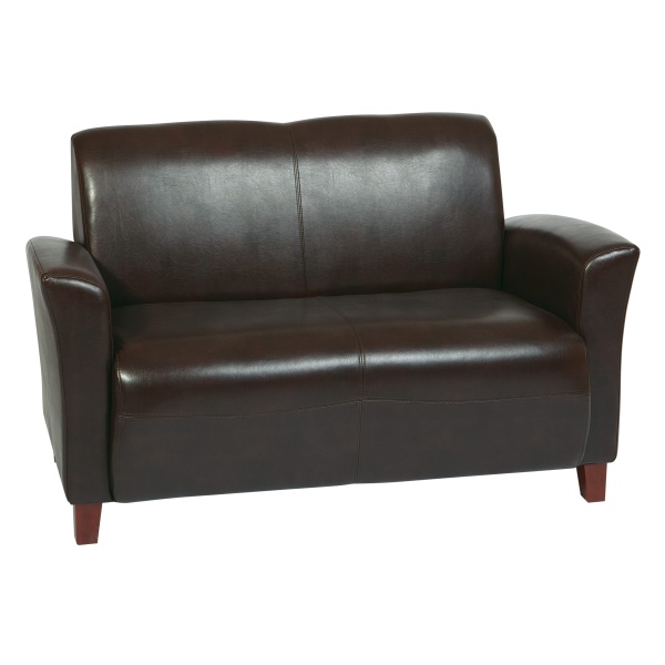 Mocha-Bonded-Leather-Love-Seat-by-OSP-Furniture-Office-Star