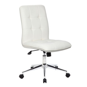 Modern Office Chair with White CaressoftPlus Upholstery by Boss Office Products