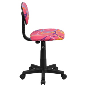 Alternative view of Multi-Colored Swirl Printed Pink Swivel Task Chair - by Flash Furniture